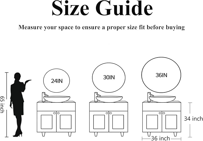36 inch Large Black Round Mirror for Wall Decor, Brushed Metal Framed Circle Mirror for Bathroom, Vanity, Bedroom, Living Room, Entryway Decor