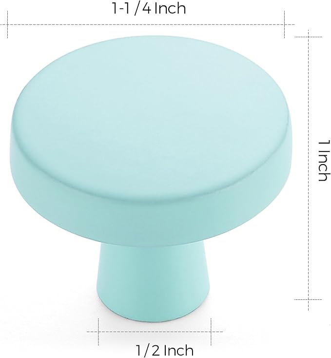 Ravinte 5 Pack Drawer Pulls 1-1/4 Inch Kitchen Cabinet Knobs Solid Round Dresser Drawer Knobs Green Dresser Knobs Drawer Knobs Simple Cabinet Hardware for Cupboard Drawer Pulls