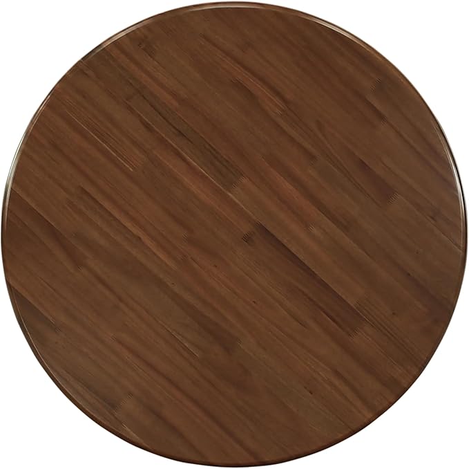 East West Furniture ANDA3-AWA-27 3 Piece Dining Room Table Set Consists of a Round Kitchen Table with Pedestal and 2 Polyester Fabric Parson Chairs, 36x36 Inch, Antique Walnut