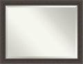 Amanti Art Brown Wall Mirror 36x46 Shipwreck Greywash Rectangle Bathroom Mirror for Wall Decor Living Room, X-Large Traditional Frame, Hangs Horizonally and Vertically, Bathroom Decor, Beveled Edge