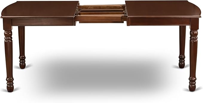East West Furniture DOML5-MAH-LC 5 Piece Dining Room Furniture Set Includes a Rectangle Kitchen Table with Butterfly Leaf and 4 Faux Leather Upholstered Chairs, 42x78 Inch, Mahogany