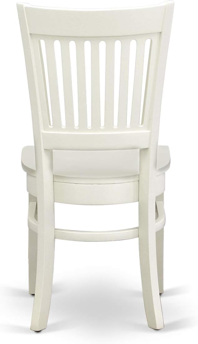 East West Furniture VAVA9-LWH-W 9 Piece Dining Room Table Set Includes an Oval Kitchen Table with Butterfly Leaf and 8 Dining Chairs, 40x76 Inch, Linen White