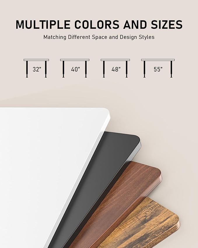 Standing Desk, Large Height Adjustable Electric Stand up Desk, 55 x 24 Inches Sit Stand Home Office Desk, with Splice Board, Black Frame/Rustic Brown Top