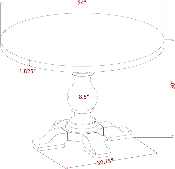 I55-11-TP Breakfast Table with Acacia Wood Round Tabletop and Stylish Pedestal Base - Sand Blasted Black Finish