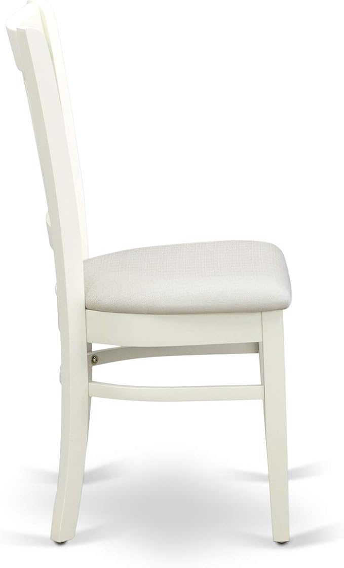 East West Furniture NDVA5-LWH-C 5 Piece Modern Dining Table Set Includes a Rectangle Wooden Table with Dropleaf and 4 Linen Fabric Dining Room Chairs, 30x48 Inch, Linen White