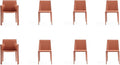 Manhattan Comfort Paris 8-Piece Leather Dining Chair and Armchair Set, Upholstered in Luxurious Saddle Material, Metal Frame, Ideal for Industrial and Coastal Homes, No Assembly, Clay