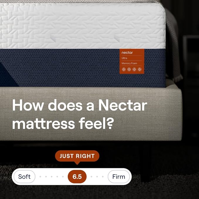Nectar Ultra 15“ King Mattress - Medium Firm - Cooling Fibers & Temperature Regulating Material - 4” Pressure Relief Layer - Zoned Ergonomic Support Layer - 365-Night Mattress Trial