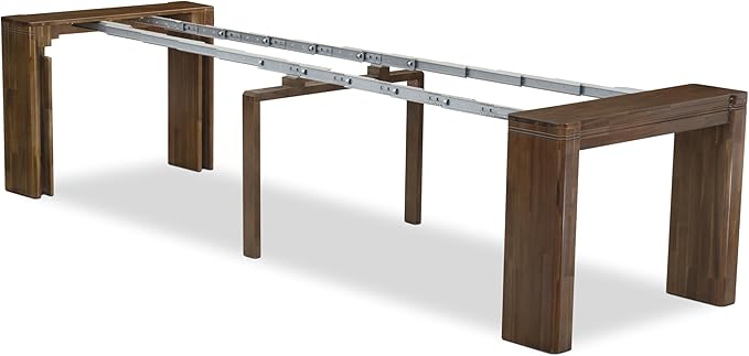 X12DA-008-32 - 13 Pieces Dining Room Set contains an Extendable Rectangle Kitchen Table and 12 Polyester Fabric Dining Chairs, 39x120 Inch, Antique Walnut