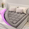 BDEUS Dual Layer 5 Inch Memory Foam Mattress Topper King Size, 2 Inch Gel Memory Foam Plus 3 Inch 1450 GSM Down Alternative Quilted Pillow Top Mattress Pad Cover,Dark Gray