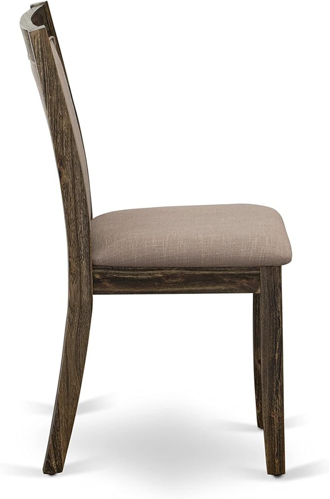 East West Furniture X727MZ748-5 5 Piece Dining Room Furniture Set Includes a Rectangle Dining Table with X-Legs and 4 Coffee Linen Fabric Upholstered Chairs, 40x72 Inch, Multi-Color