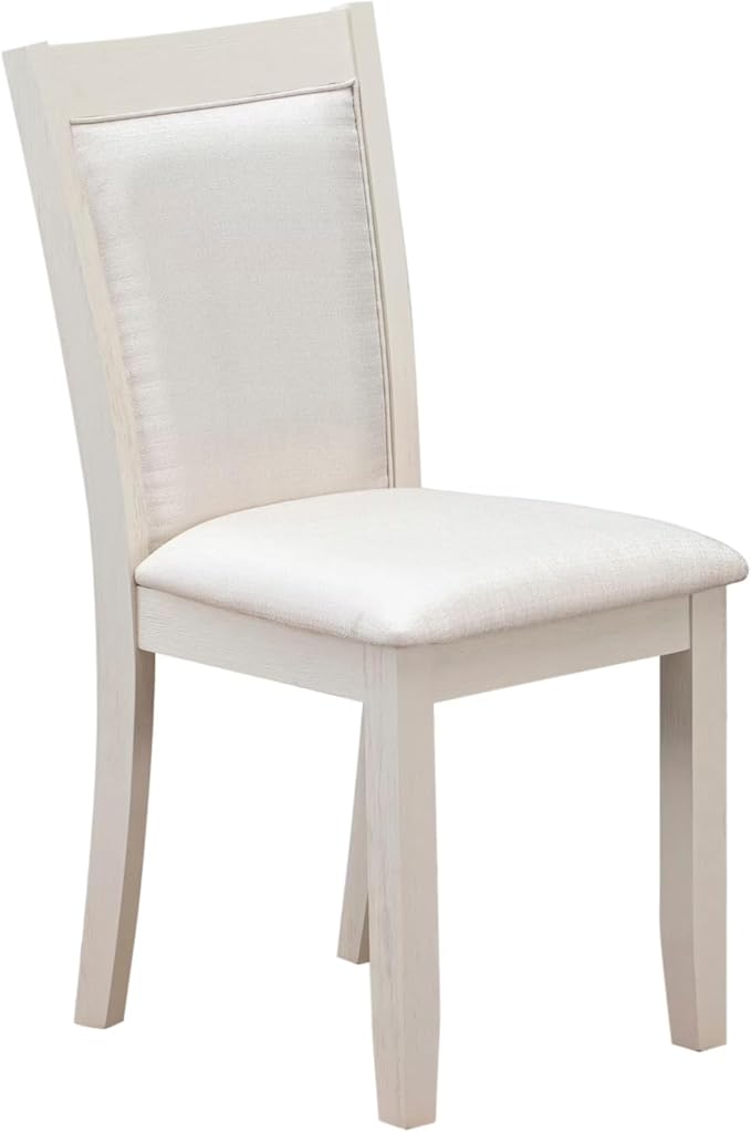 East West Furniture V027MZ001-5 5 Piece Dining Room Furniture Set Includes a Rectangle Dining Table with V-Legs and 4 Cream Linen Fabric Parsons Chairs, 40x72 Inch, Multi-Color