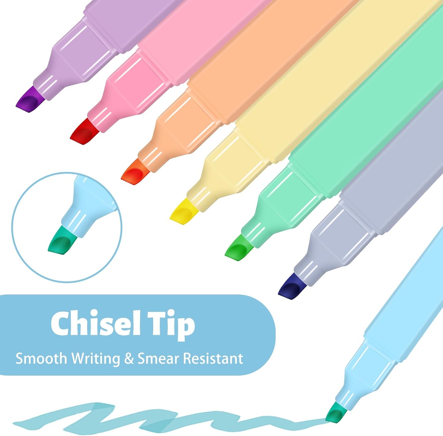 Highlighters,10Pcs Bible Highlighters,Chisel Tip Bible Markers,Pastel Purple Highlighter for Journaling Planner Notes School Supplies, assorted colors no bleed Pens