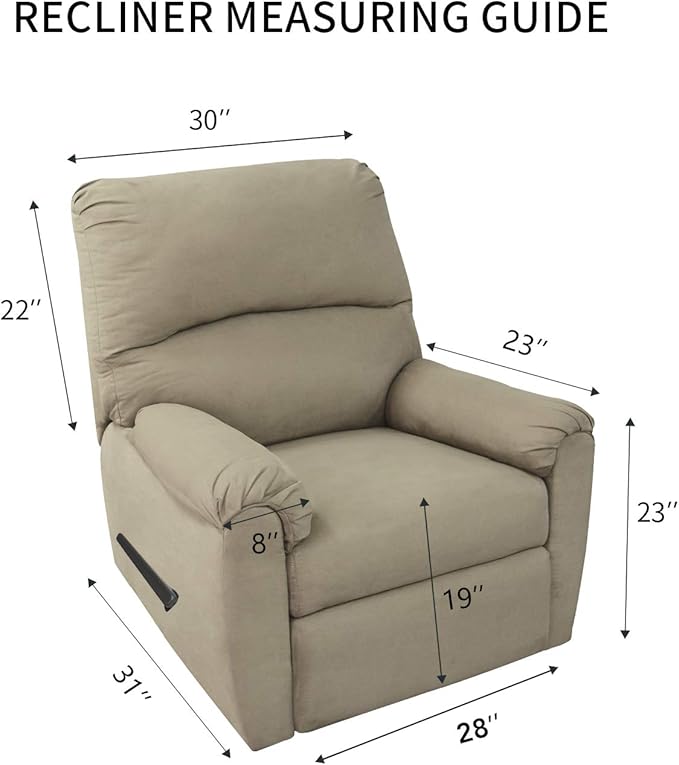 PureFit Reversible Sofa Cover Water Resistant Recliner Couch Cover, Machine Washable Furniture Cover with Adjustable Strap for Dogs, Pets (Recliner, Brown/Beige)