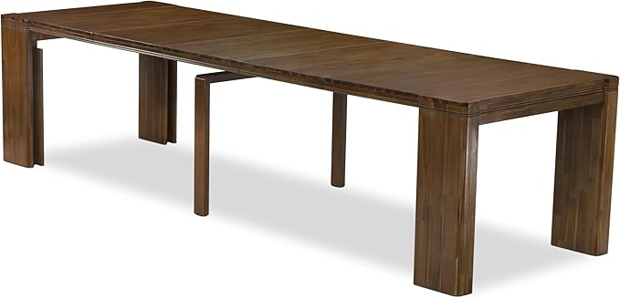 X07DA-BC8-32 10-Pc Kitchen Table Set includes an Extendable Rectangle Kitchen Table, 1 Coffee Table, 7 Polyester Dining Chairs and 1 Bench, 39x120 Inch, Antique Walnut