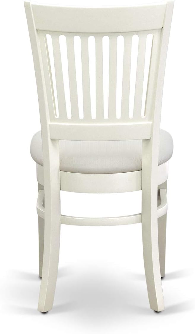 East West Furniture VAVA5-LWH-C 5 Piece Dinette Set for 4 Includes an Oval Dining Table with Butterfly Leaf and 4 Linen Fabric Dining Room Chairs, 40x76 Inch, Linen White