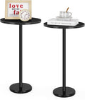 Round Side Table Small End Table Set of 2 Black Round Coffee Table Modern Nightstand Kids Bedside Table Outdoor Accent Table for Small Spaces Living Room Bedroom Patio