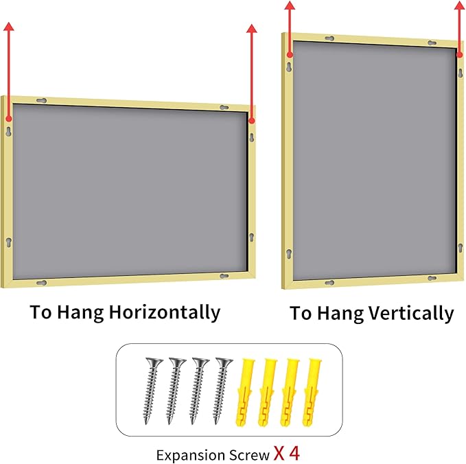 YIROMAN Bathroom Mirror 36"x40", Large Brushed Gold Bathroom Mirror for Over Sink with Aluminum Frame, Rectangular Vanity Mirror with Right Angle, Wall Mirror Hangs Horizontal or Vertical