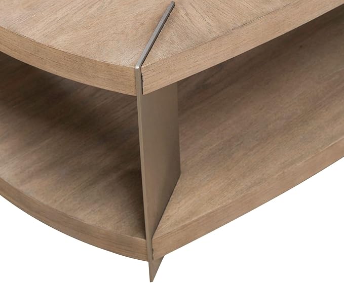 Liberty Furniture Harlow Living Room Opt 3 Piece Set - Oval Cocktail Table, 2 End Tables - Sandstone & Satin Nickel