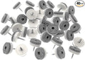 ALIMITOPIA 40pcs Screw-on Furniture Felt Pad Chair Glide Slider Hardwood Floor Protector for Wooden Leg Feet of Chair Table Furniture(Φ24mm or 0.95";White)