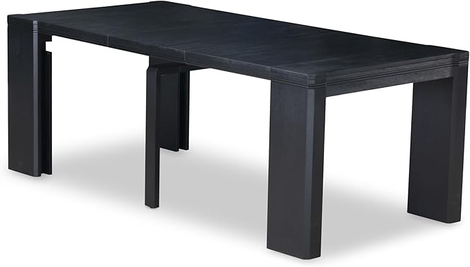 X02EL-2C6-35 - 6-piece Dining Table Set a Dining Table with a coffee Table and 2 wooden Benches and 2 Doeskin Linen Fabric kitchen Chair, 39x120 Inch, Wire Brushed Black