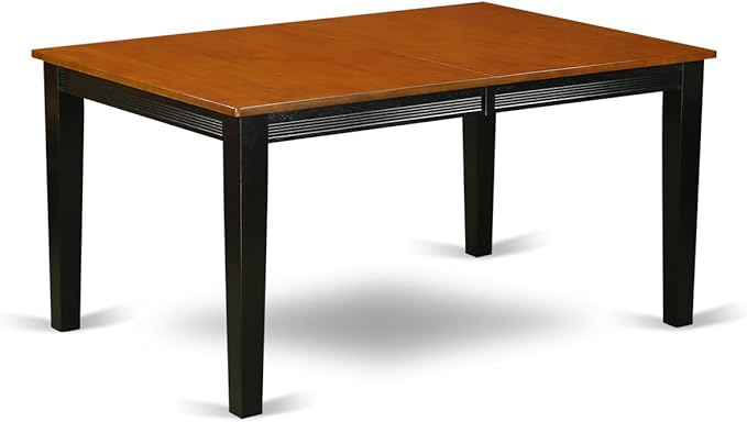 East West Furniture QUPF5-BCH-W 5 Piece Dining Table Set for 4 Includes a Rectangle Kitchen Table with Butterfly Leaf and 4 Kitchen Dining Chairs, 40x78 Inch, Black & Cherry