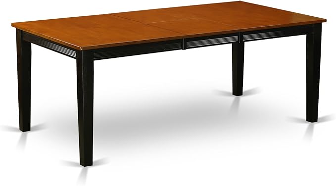 East West Furniture QUAN5-BCH-W 5 Piece Dining Room Table Set Includes a Rectangle Kitchen Table with Butterfly Leaf and 4 Dining Chairs, 40x78 Inch, Black & Cherry