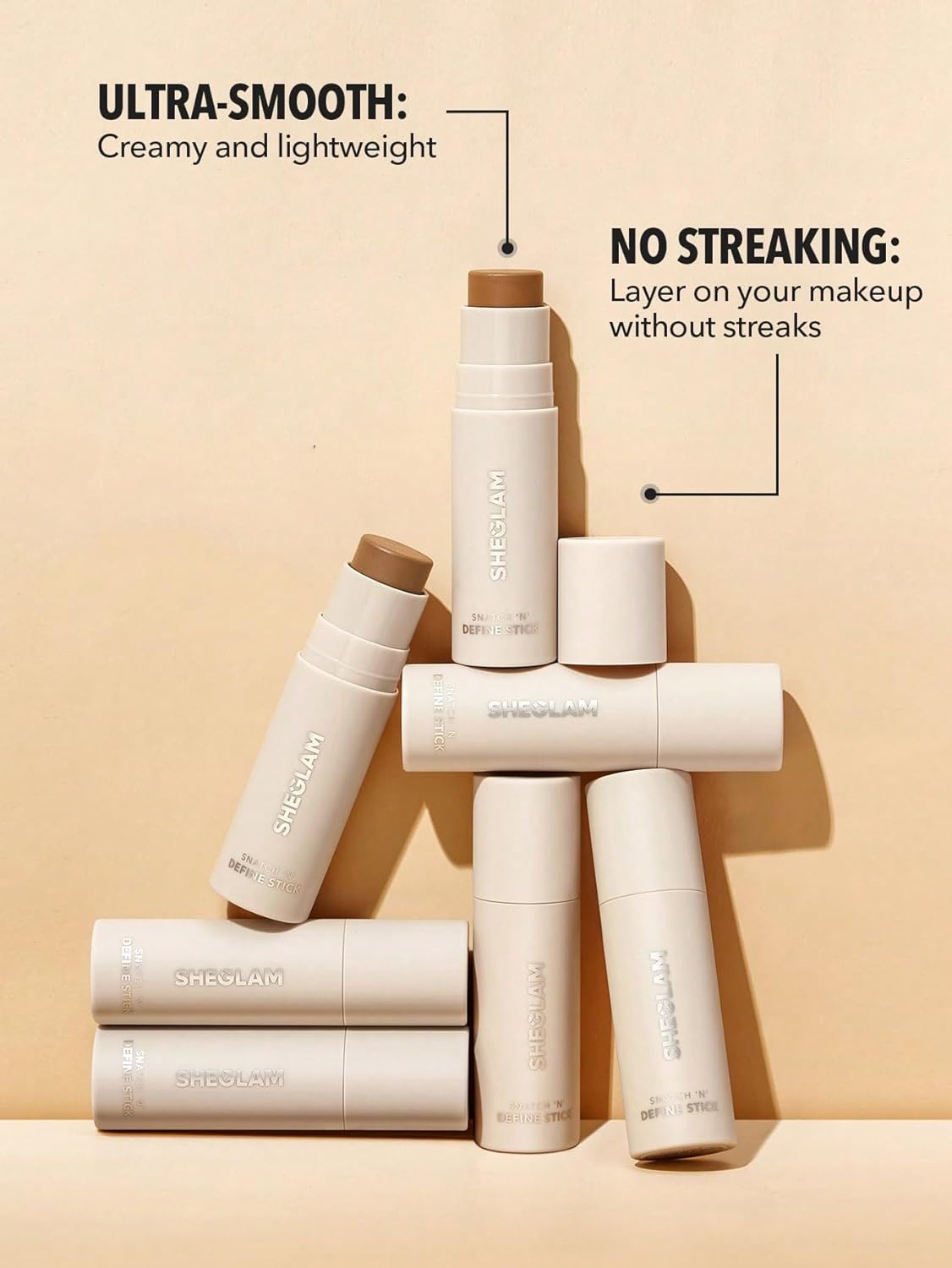 SHEGLAM Snatch 'n' Define Cream Contour Stick Long Lasting Highly Pigmented Sweat Proof Face Bronzer Makeup - Terracotta