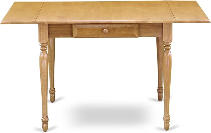 East West Furniture MZAN5-OAK-C 5 Piece Dinette Set for 4 Includes a Rectangle Dining Table with Dropleaf and 4 Linen Fabric Dining Room Chairs, 36x54 Inch, Oak