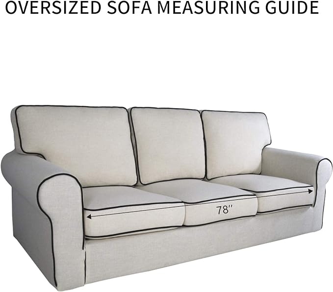 PureFit Reversible Sofa Couch Cover Water Resistant Couch Covers for 3 Cushion, Washable Furniture Cover with Non-Slip Foam and Adjustable Strap for Dogs, Pets (Oversized Sofa, Gray/Light Gray)