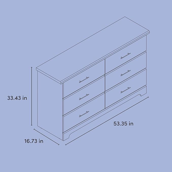 Storkcraft Brookside 6-Drawer Dresser (Pebble Gray) – GREENGUARD Gold Certified, Nursery & Kids Storage, Nursery Essentials, Kids Room Storage, Durable Bedroom Dresser
