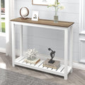 FOLUBAN Farmhouse Sofa Table, Rustic Vintage Console Table for Entryway, Living Room, Hallway, White