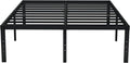 EMODA Queen Bed Frame No Box Spring Needed 18 Inch Heavy Duty Metal Tall Platform Bed Frame Queen Size with Large Storage Space, Easy Assembly, Black