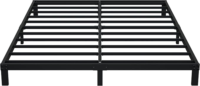 7 Inch Queen Bed Frame No Box Spring Need, Low Profile Metal Platform Bed Frame Queen Size, Heavy Duty Support Bedframes, Easy Assembly
