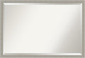 Amanti Art Grey Wall Mirror 26x38 Woodgrain Stripe Grey Rectangle Bathroom Mirror for Wall Decor Living Room, Large Casual Wood Frame, Hangs Horizonally and Vertically, Bathroom Decor, Beveled Edge