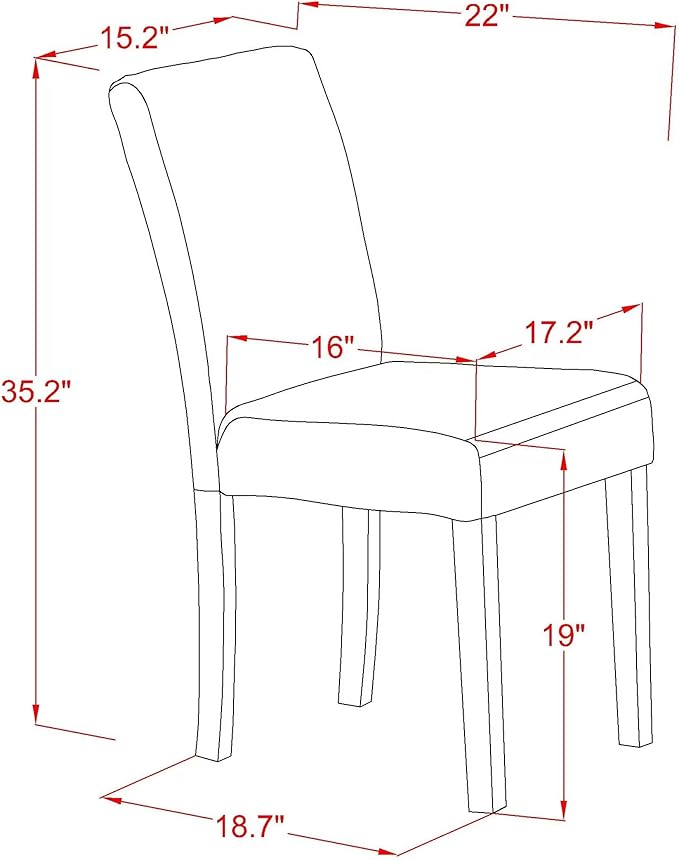 East West Furniture DLAB5-LWH-64 5 Piece Kitchen Table & Chairs Set Includes a Round Dining Room Table with Dropleaf and 4 White Faux Leather Parsons Dining Chairs, 42x42 Inch, Linen White