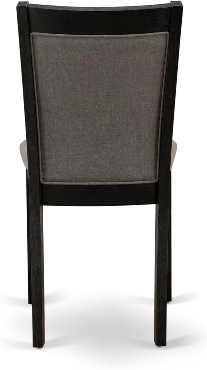 East West Furniture V677MZ650-5 5 Piece Kitchen Table Set Includes a Rectangle Dining Room Table with V-Legs and 4 Dark Gotham Grey Linen Fabric Parsons Chairs, 40x72 Inch, Multi-Color