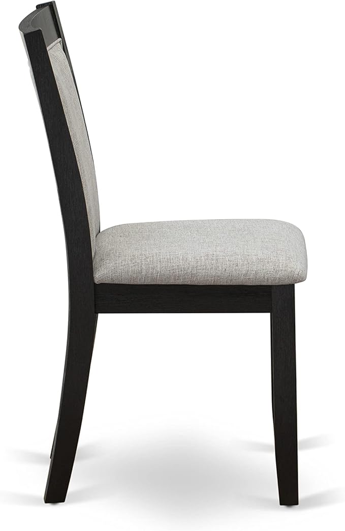 East West Furniture X627MZ606-7 7 Piece Kitchen Table Set Consist of a Rectangle Dining Table with X-Legs and 6 Shitake Linen Fabric Parsons Dining Chairs, 40x72 Inch, Multi-Color
