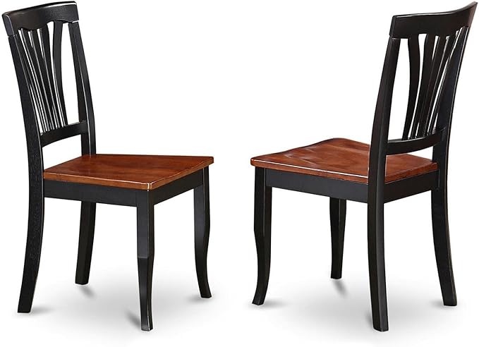 East West Furniture DLAV5-BLK-W 5 Piece Dining Set Includes a Round Dining Room Table with Dropleaf and 4 Kitchen Chairs, 42x42 Inch, Black & Cherry