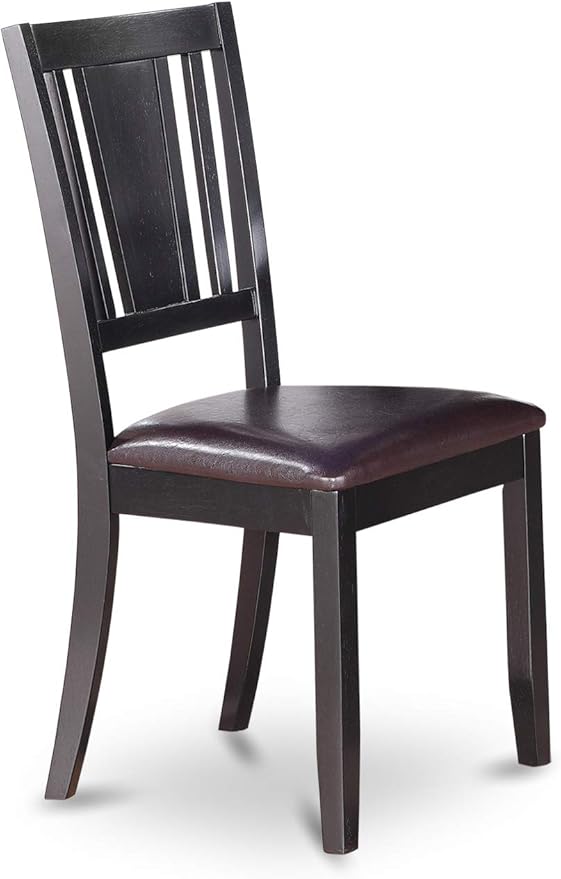 East West Furniture LGDU5-BLK-LC 5 Piece Kitchen Table & Chairs Set Includes a Rectangle Dining Table with Butterfly Leaf and 4 Faux Leather Dining Room Chairs, 42x84 Inch, Black
