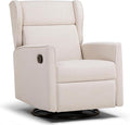 COMHOMA Rocking Recliner Chair,Swivel Glider Reclining Single Sofa Manual Rocker Recliners,Nursery Rocking Chairs with Upholstered Seating for Living Room Office(Beige)