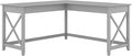 Bush Furniture Key West 60W Modern Farmhouse L Shaped Desk in Cape Cod Gray | 60-Inch Corner Table for Home Office
