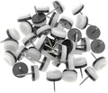 ALIMITOPIA 40pcs Furniture Glide Nail-in Thickened Nylon Chair Glide Slider Furniture Pad Floor Protector for Wooden Furniture Chair Tables Leg Feet(Φ28mm or 1.1";White)
