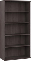 Bush Business Furniture Studio C Tall 5 Shelf Bookcase in Storm Gray, Large Bookshelf for Home or Professional Office