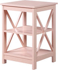 Convenience Concepts Oxford End Table 15.75" - Modern Living Room Table with Storage Shelves, Transitional Nightstand Side Table for Home Decor and Display, Blush Pink
