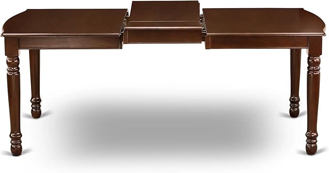 East West Furniture DODA9-MAH-12 9 Piece Kitchen Table Set Includes a Rectangle Dining Table with Butterfly Leaf and 8 Polyester Fabric Upholstered Chairs, 42x78 Inch, Mahogany