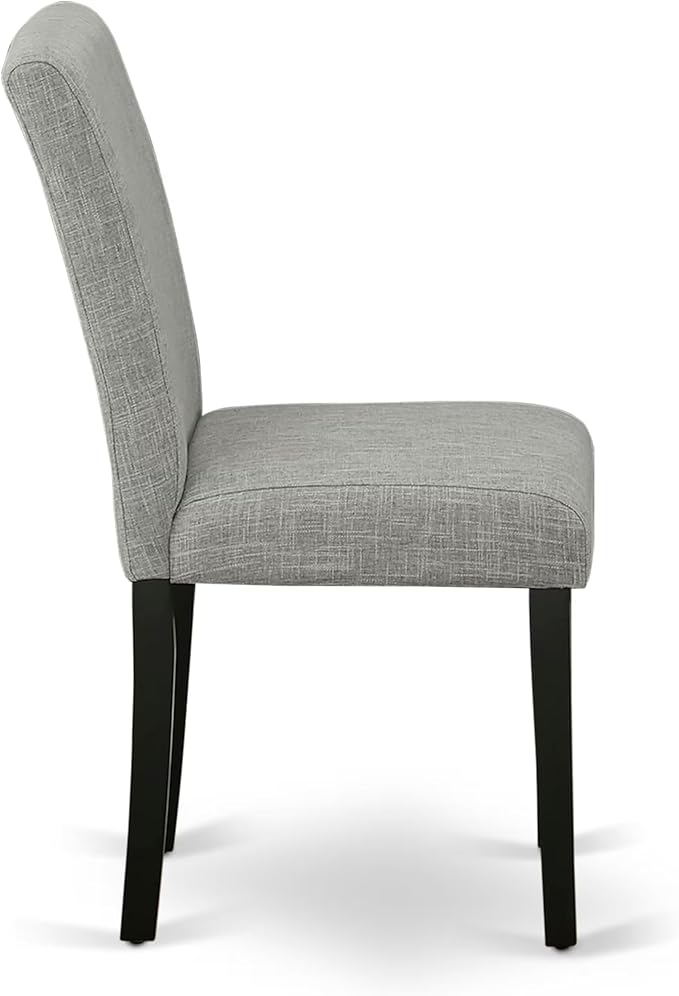 East West Furniture V696AB106-5 5 Piece Dining Table Set for 4 Includes a Rectangle Kitchen Table with V-Legs and 4 Shitake Linen Fabric Upholstered Parson Chairs, 36x60 Inch, Multi-Color