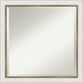 Amanti Art White Bathroom Mirror for Over Sink, 23x23 Eva White Gold Narrow Square Vanity Mirror, Medium Modern Contemporary Frame, Hangs Horizonally and Vertically, Bathroom Wall Decor, Beveled Edge