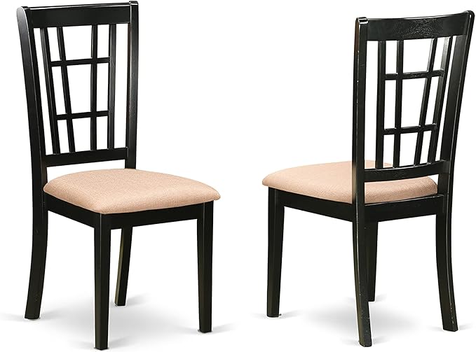 East West Furniture PLNI5-BCH-C 5 Piece Dining Table Set for 4 Includes an Oval Kitchen Table with Butterfly Leaf and 4 Linen Fabric Kitchen Dining Chairs, 42x78 Inch, Black & Cherry