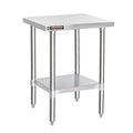 DuraSteel 30x18 Small Stainless Steel Table - NSF Commercial Kitchen Island Food Prep Worktable - Metal Side Mixer Stand with Under Shelf - For Laundry Room, Kitchen, Outdoor Grill, Tiny Spaces