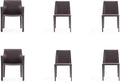 Manhattan Comfort Paris Modern Saddle Leather Dining Chairs, Metal Frame, Comfortable Padded Seat, Fully Assembled Armchair Accent Furniture, Set of 6, Grey